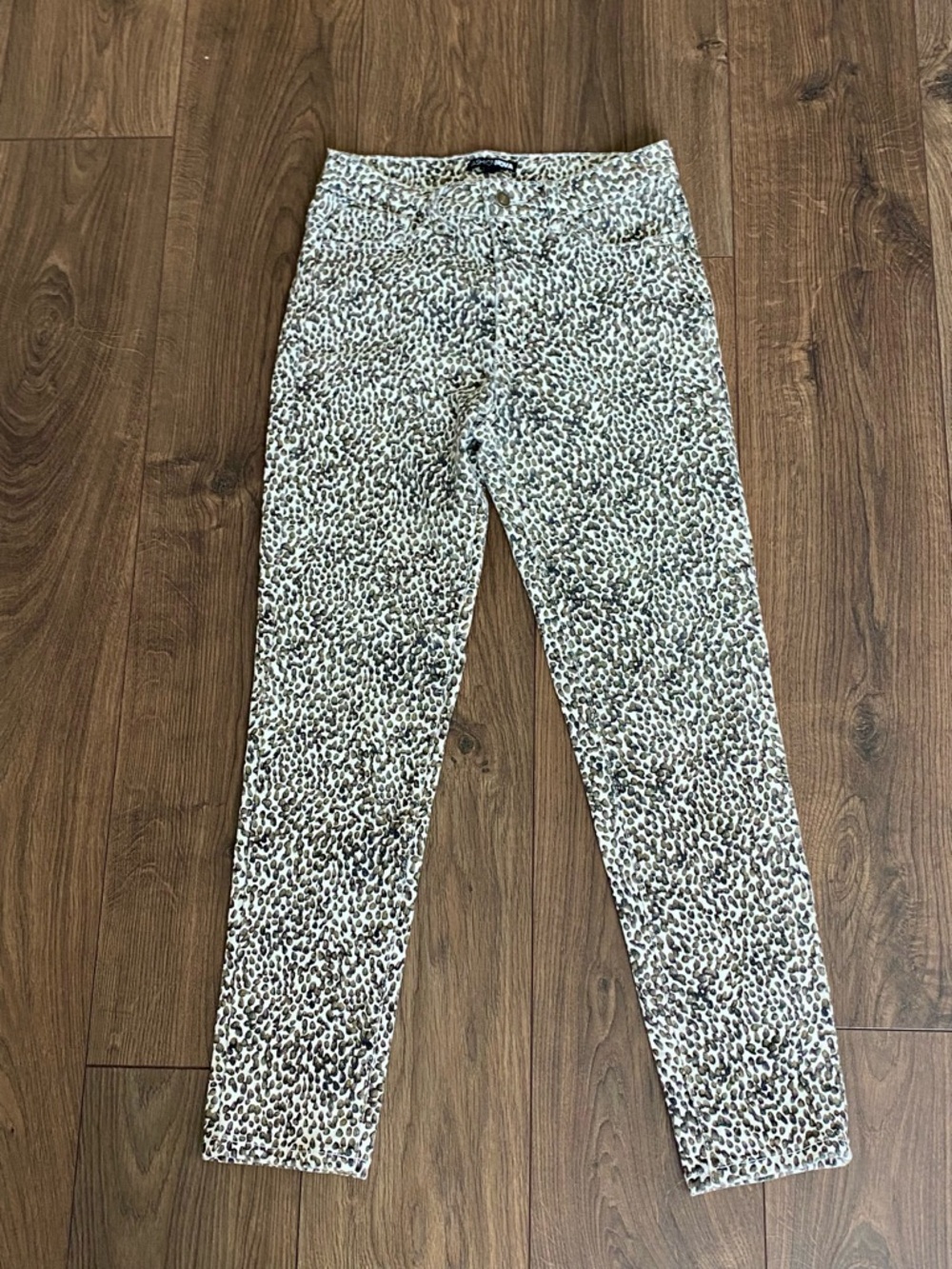 Fashion Nova Women's Leopard Skinny Jeans - White Brown & Black